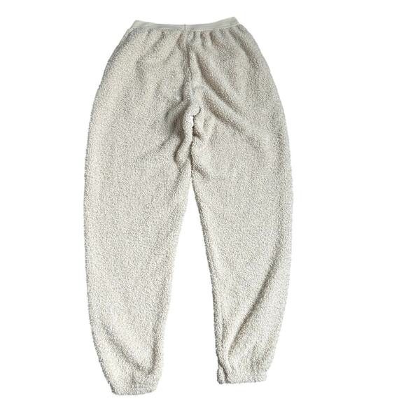 CALVIN KLEIN Women's Small Cream Beige Teddy Plush Fleece Jogger Sweatpants Cozy - Picture 3 of 9